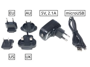 Power Supply (5V, 2.1A, USB)