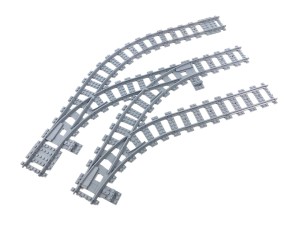 Compact Switch Set - 2 Right & 1 Left Curved Switches 45 deg.  R40