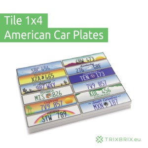 American License Plates - Tile 1x4