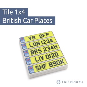 British License Plates - Tile 1x4