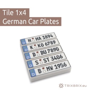 German License Plates - Tile 1x4