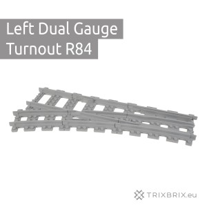 Left Dual Gauge Turnout R84