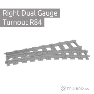 Right Dual Gauge Turnout R84